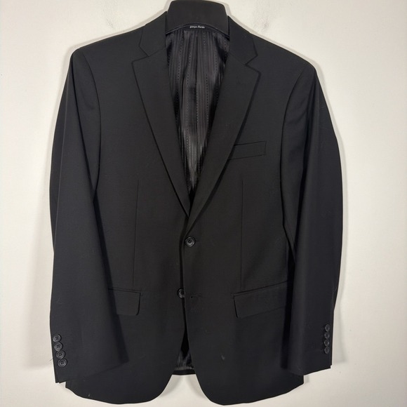 Giorgio Fiorelli Black 2 pc Suit Blazer Slim Fit Jacket 40 Pant 34 x 30 Formal - Picture 2 of 12